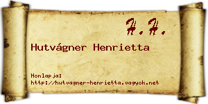 Hutvágner Henrietta névjegykártya