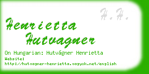 henrietta hutvagner business card